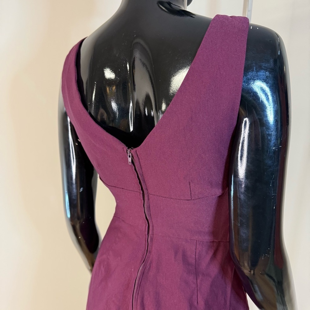 Eclipse Deep Plum Ruched Mini Dress - Holiday Party Cocktail Attire - Picture 4 of 6